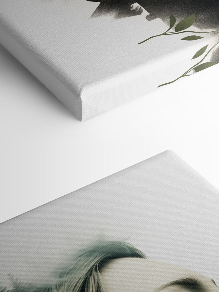 Woman's face with trees and clouds Woman's face with trees and clouds