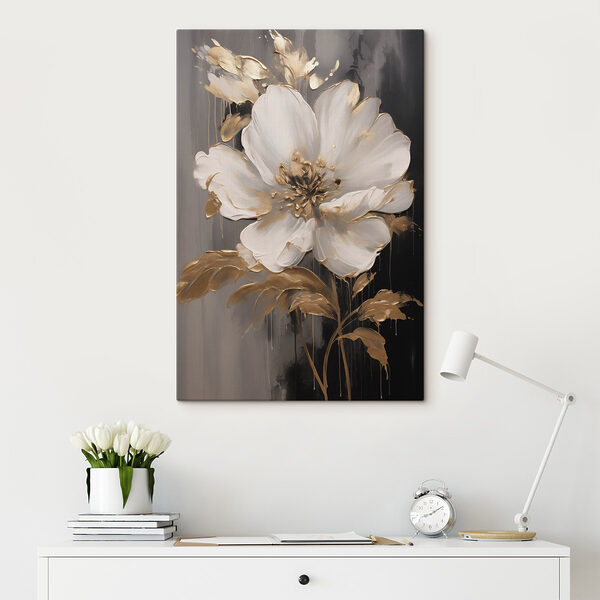 Floare elegantă pe o pânză întunecată Floare elegantă pe o pânză întunecată