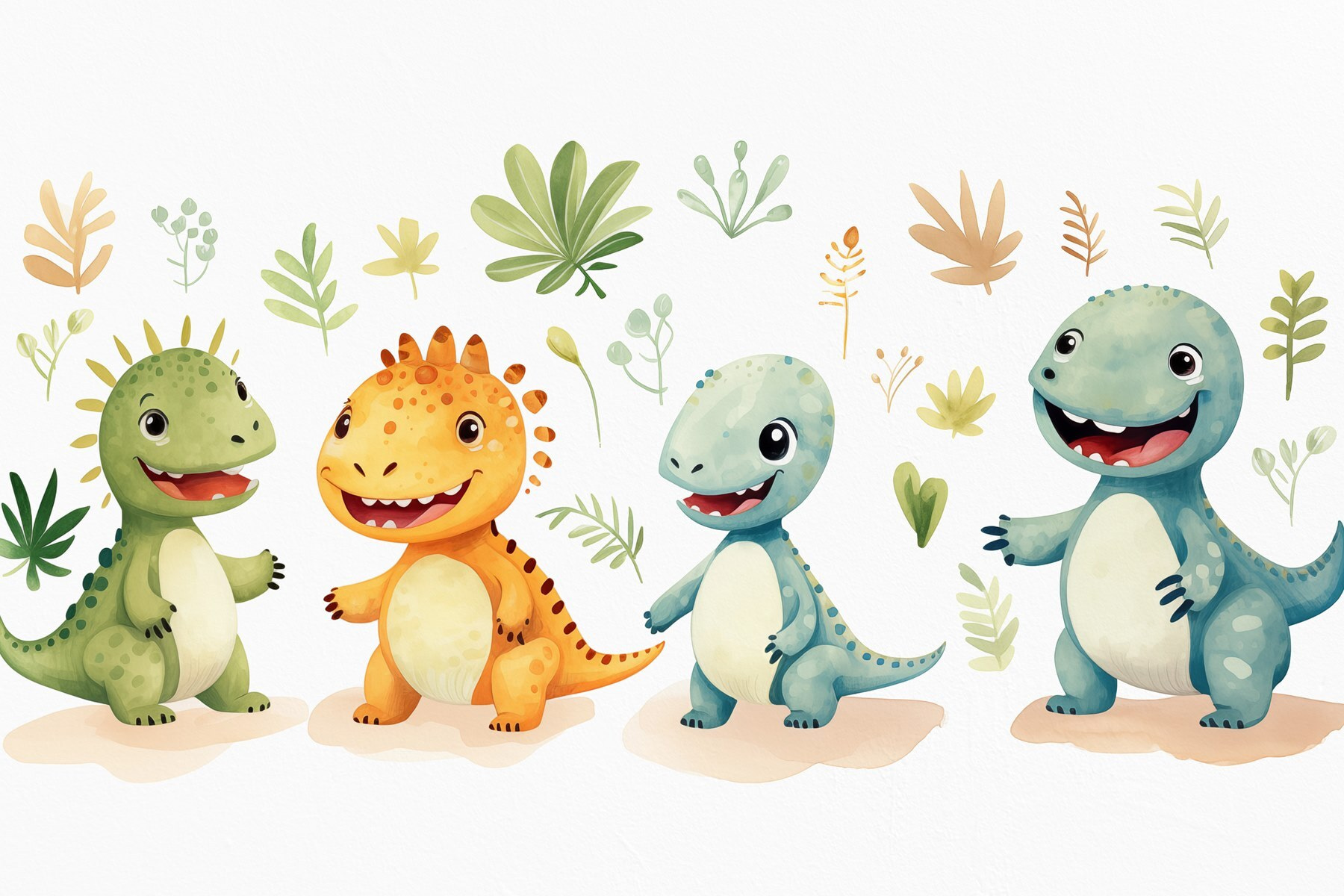 Group of cartoon dinosaurs Group of cartoon dinosaurs