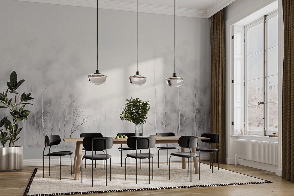 Group of trees in a snowy forest