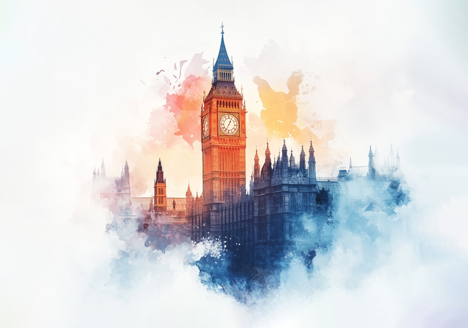 Clock tower in the clouds