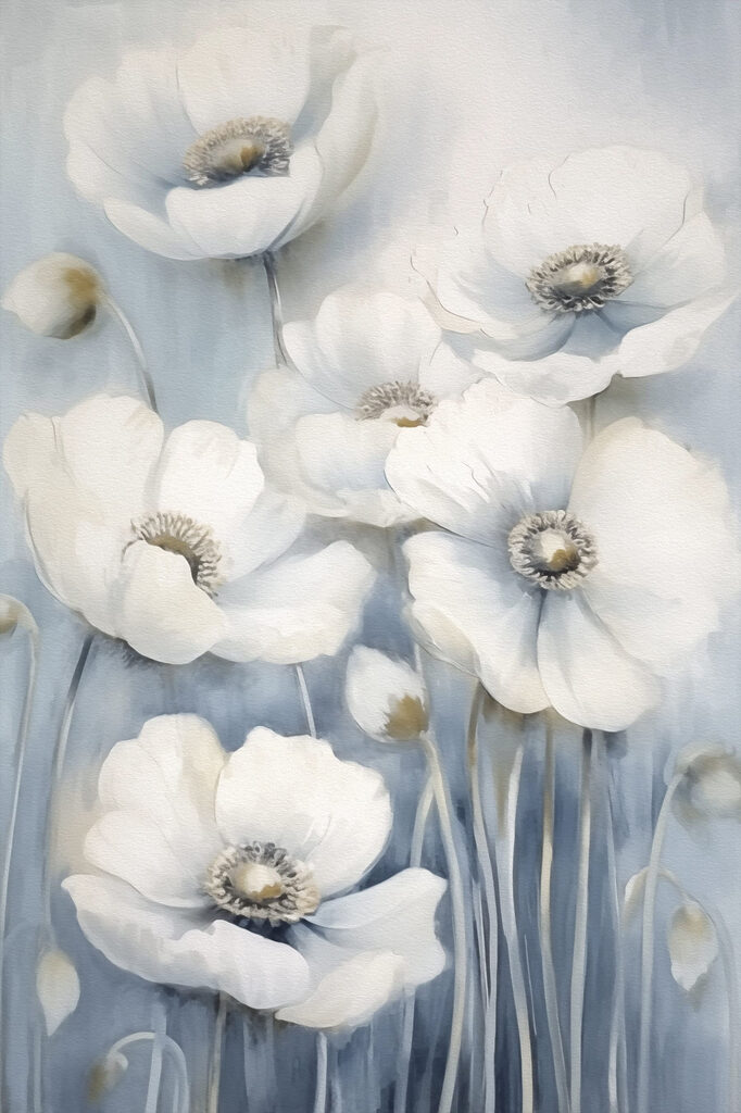 Painting of white flowers
