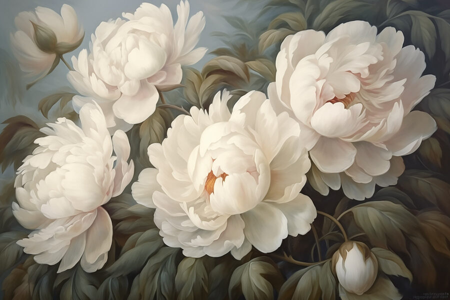 Pictura de flori albe