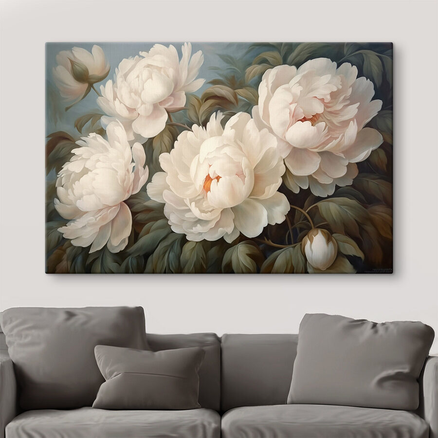 Pictura de flori albe
