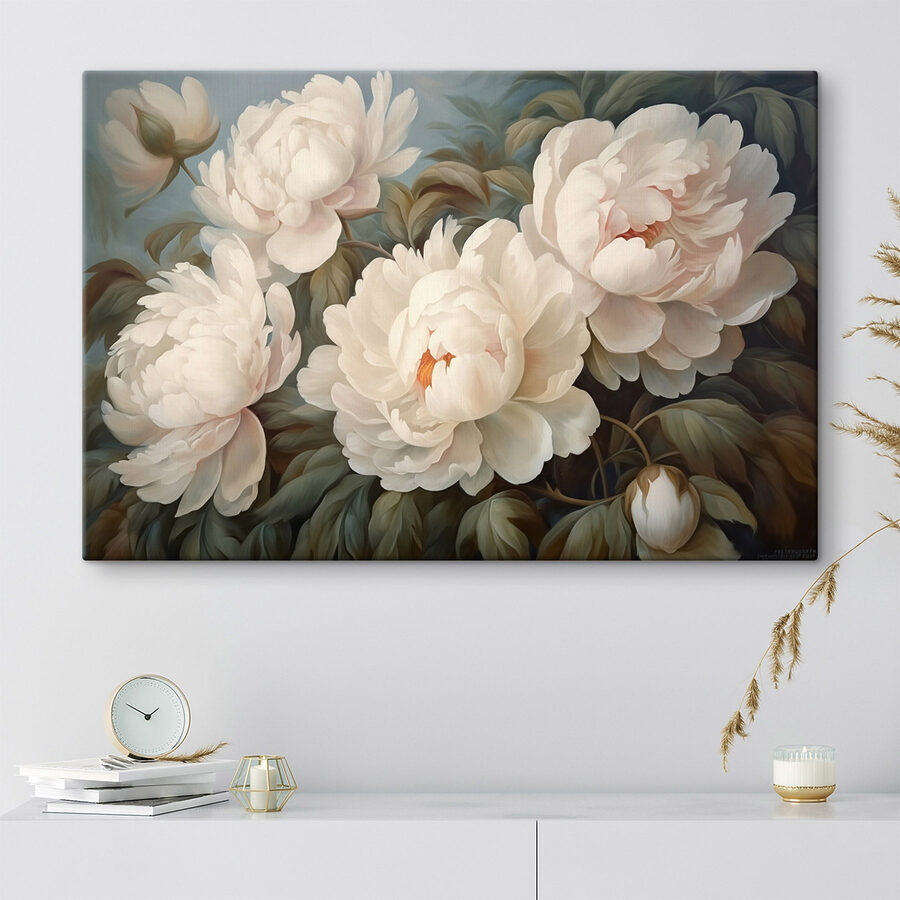 Pictura de flori albe