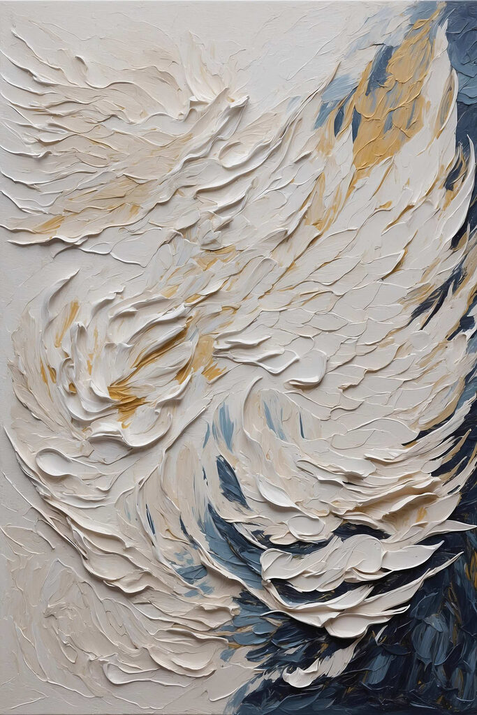 White and blue painting