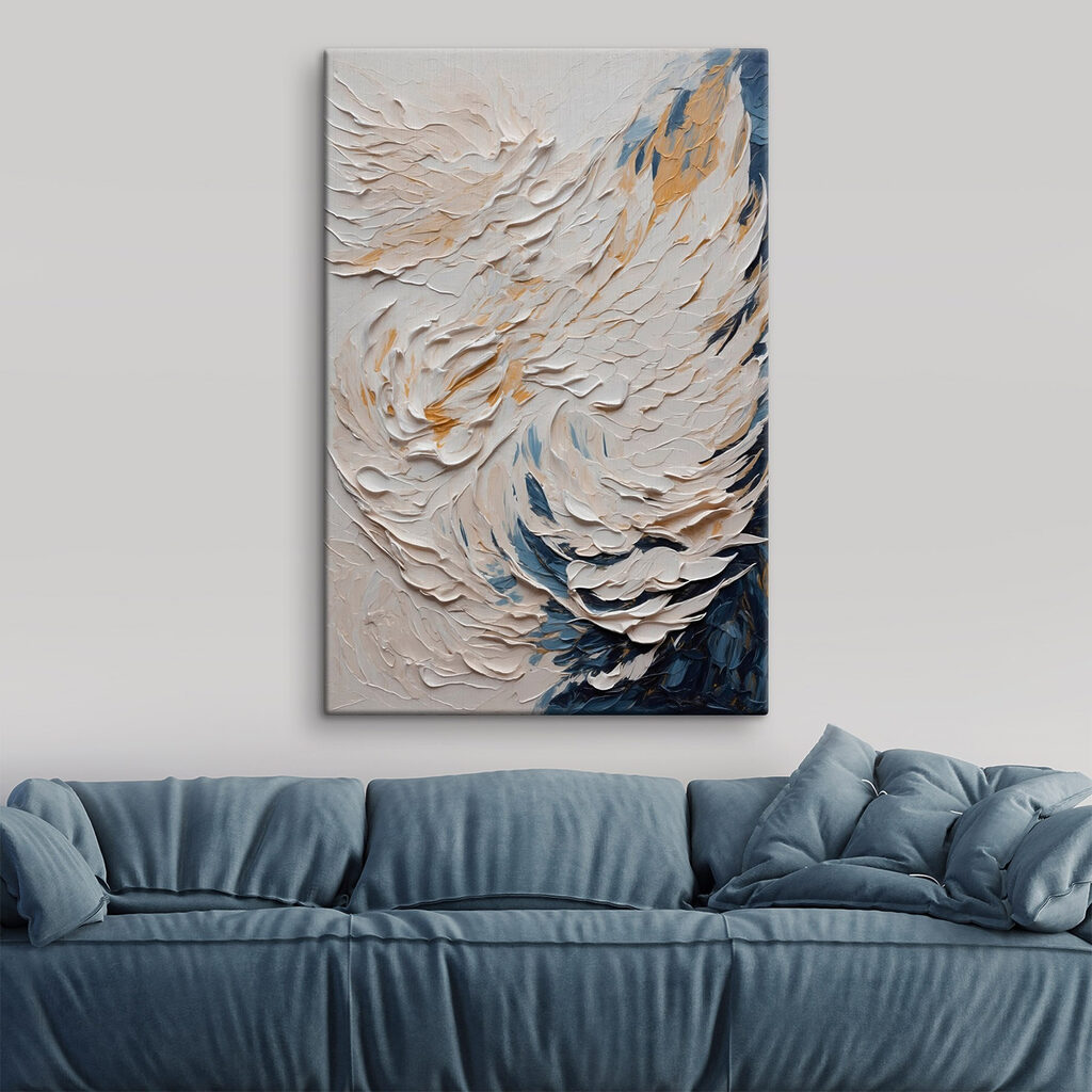 White and blue painting