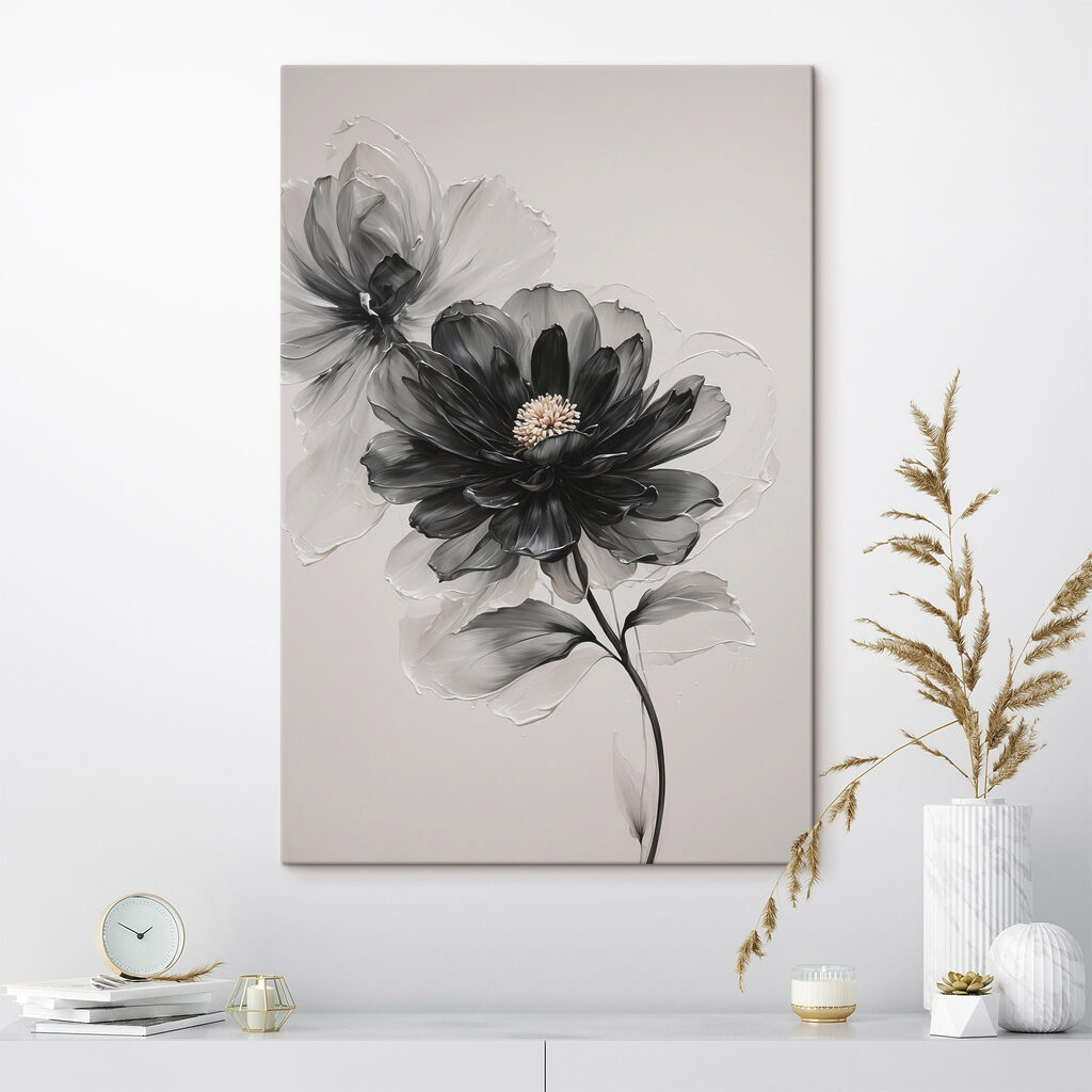 Black and white flower