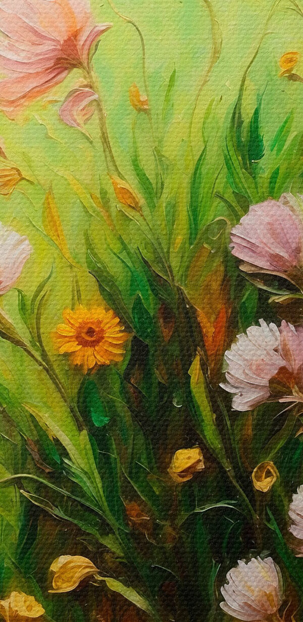 Pictura de flori într-un câmp Pictura de flori într-un câmp