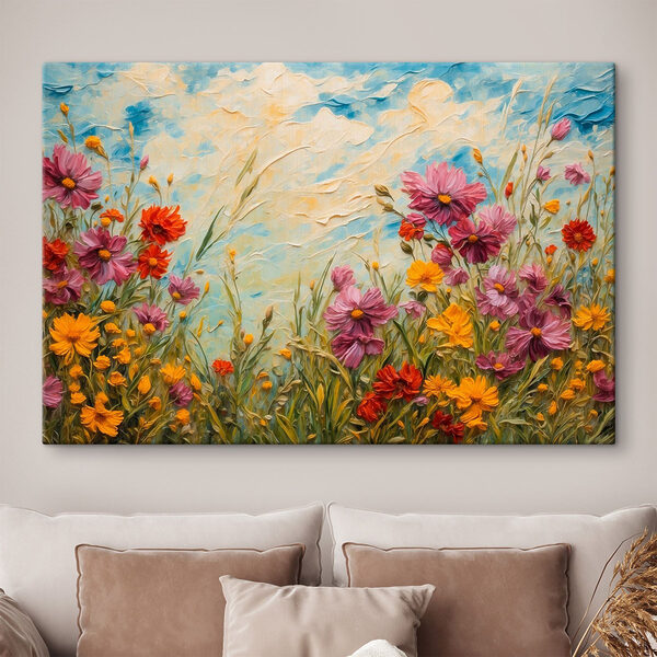 Pictura de flori și iarbă Pictura de flori și iarbă