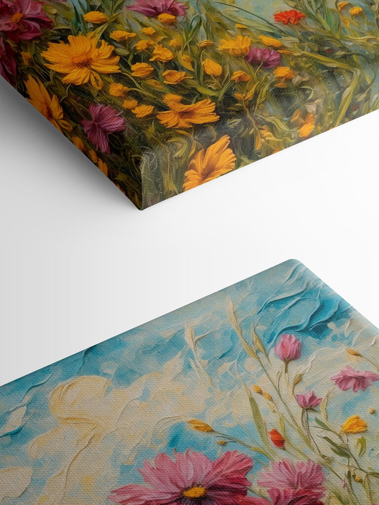 Painting of flowers and grass