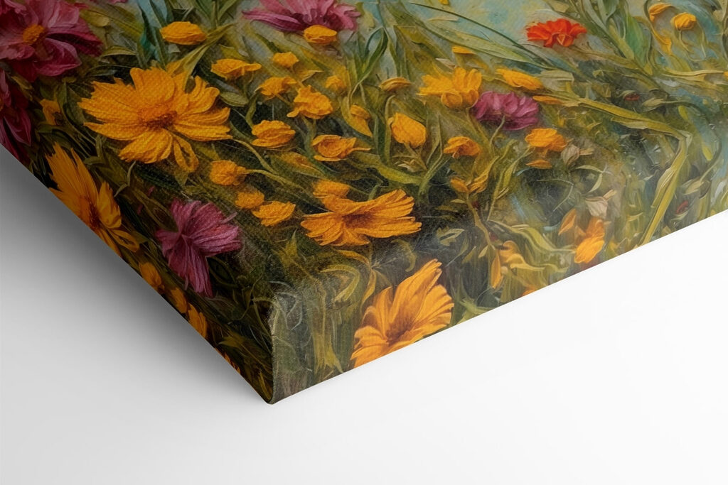 Painting of flowers and grass