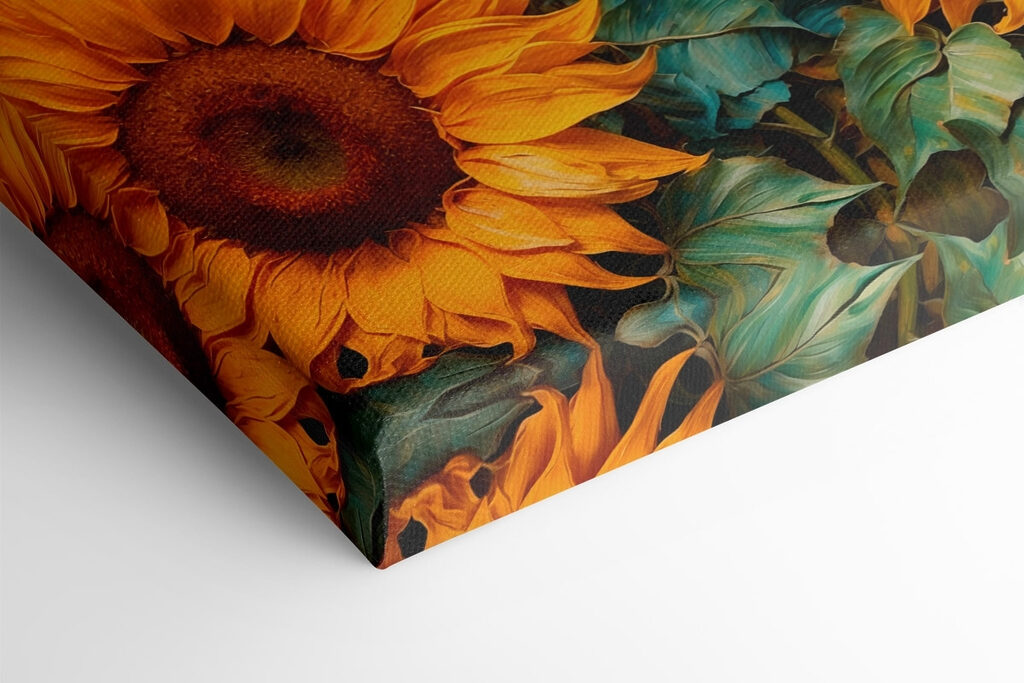 Painting of sunflowers in a field Painting of sunflowers in a field