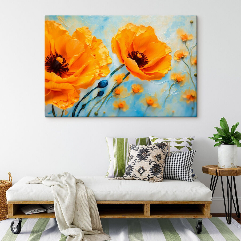 Vibrant blooms enhance serene backdrop