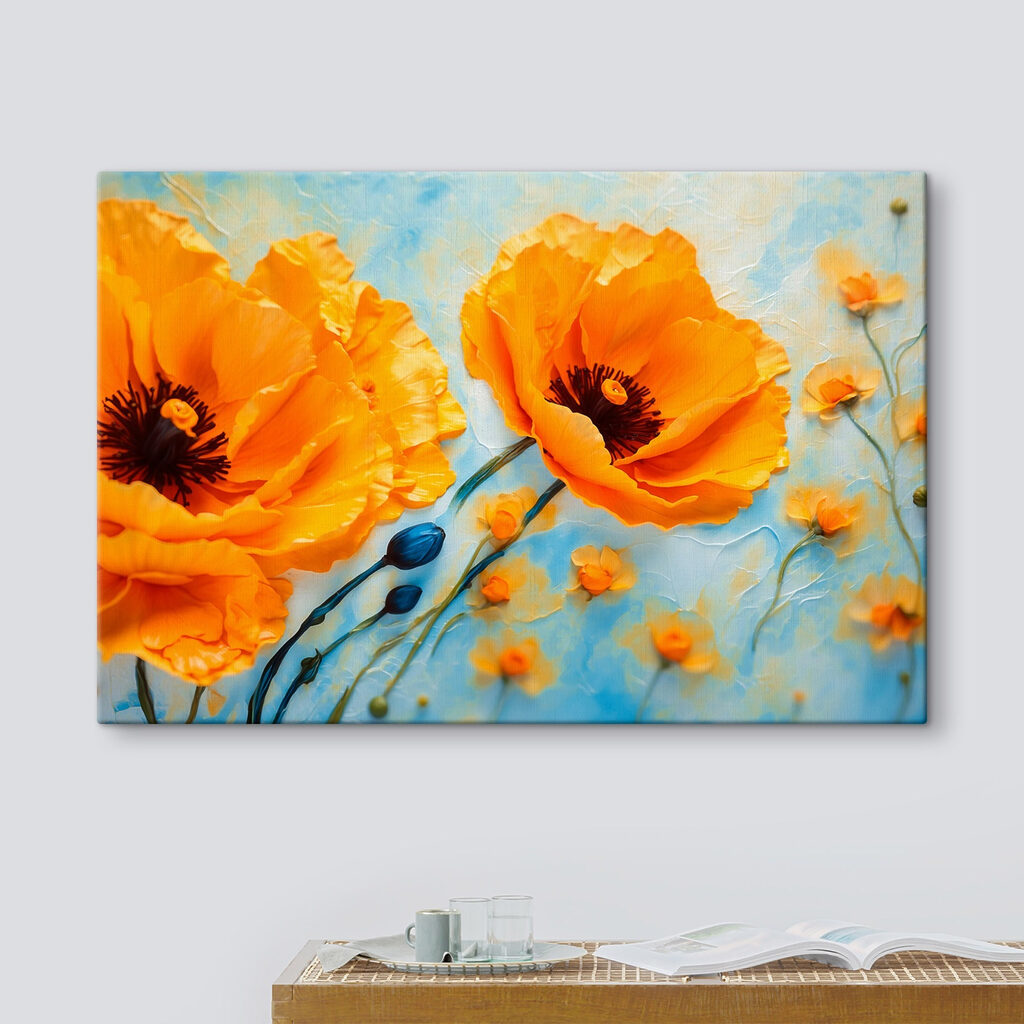 Vibrant blooms enhance serene backdrop