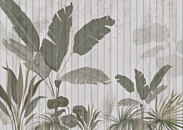 Wallpaper cu frunze și plante pe ea Wallpaper cu frunze și plante pe ea