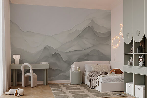 White and grey mountain range