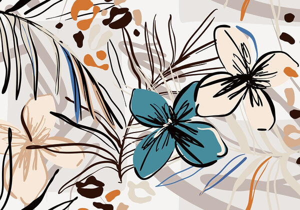 Model floral colorat cu flori Model floral colorat cu flori