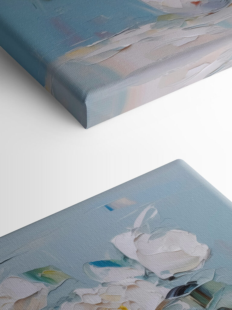 Painting of flowers in a cup Painting of flowers in a cup