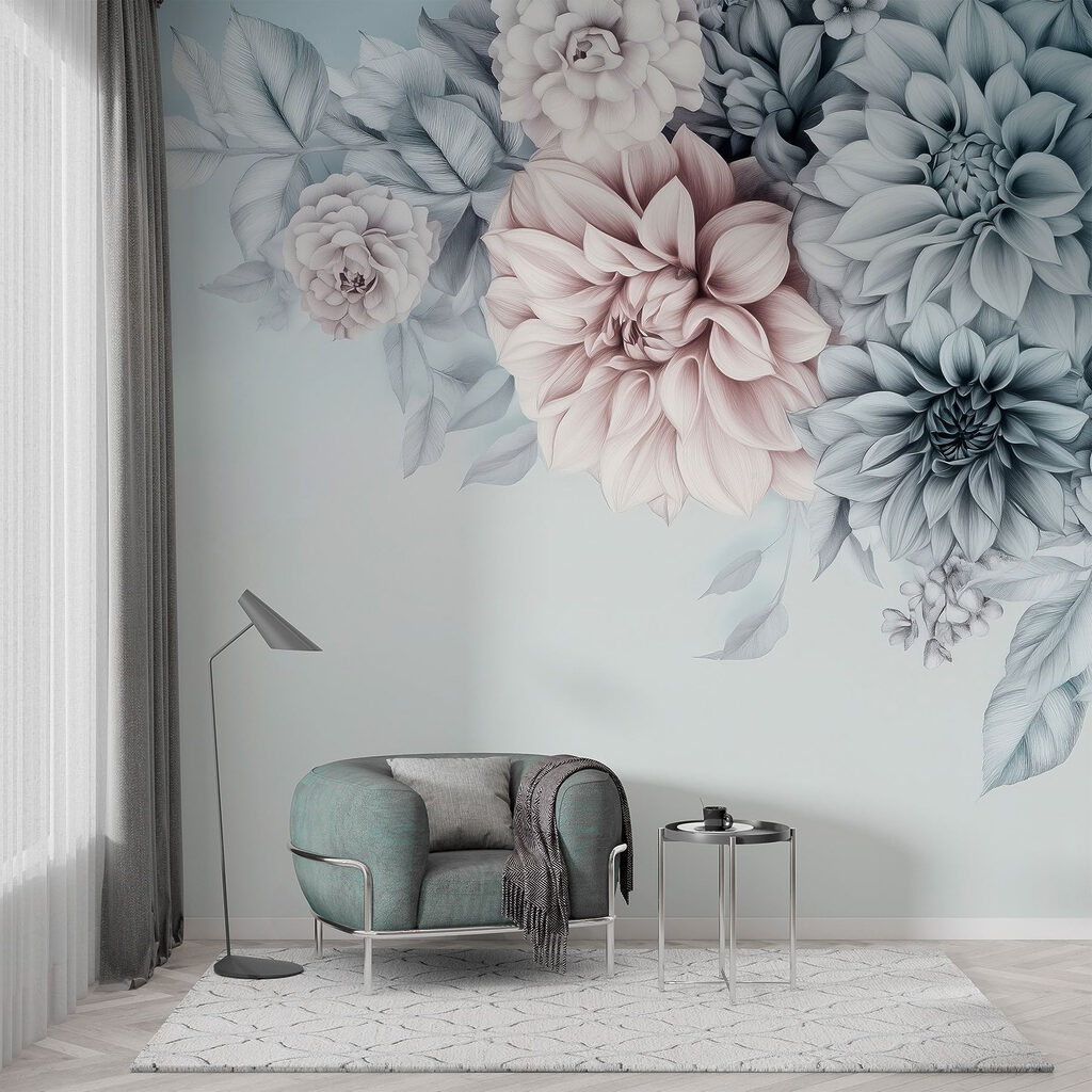 Group of flowers with leaves