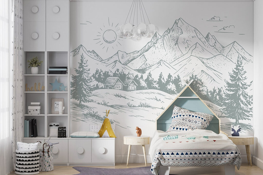 Landscape with trees and mountains Landscape with trees and mountains