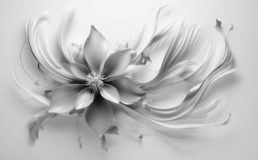 Flower with leaves and petals Flower with leaves and petals