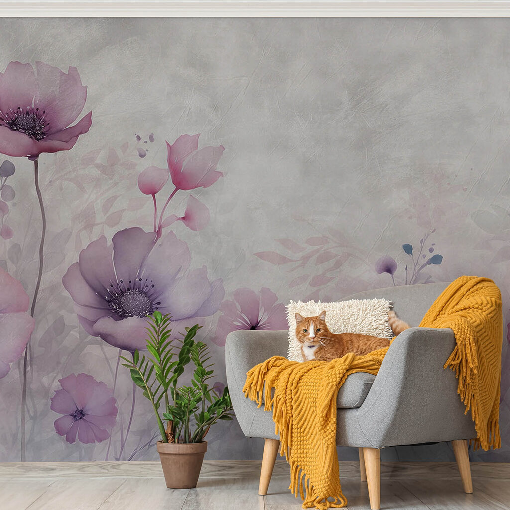 Painting of flowers on a white background