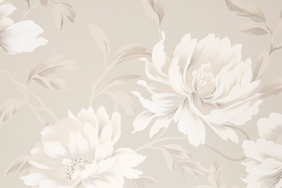 Fototapet Design floral elegant în tonuri moi - imagine 4