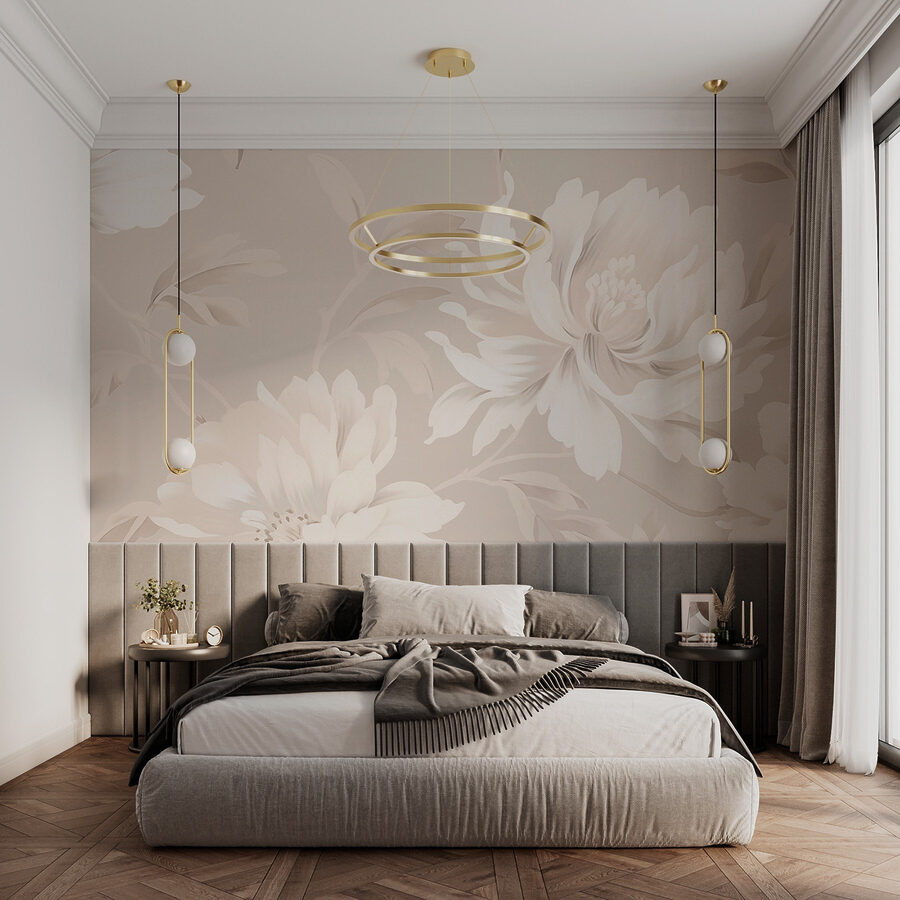 Fototapet Design floral elegant în tonuri moi - imagine 2