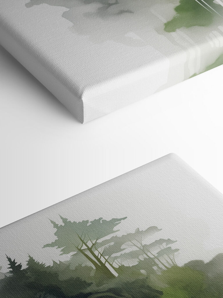 Woman with green leaves on her face Woman with green leaves on her face