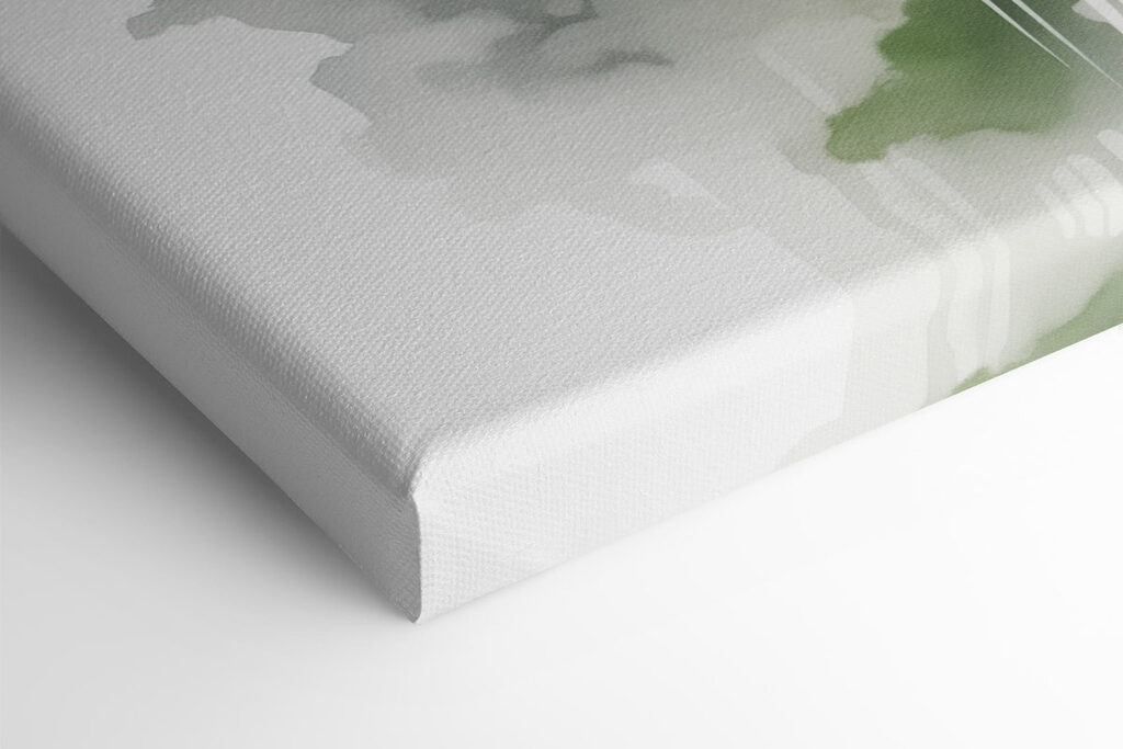 Woman with green leaves on her face Woman with green leaves on her face