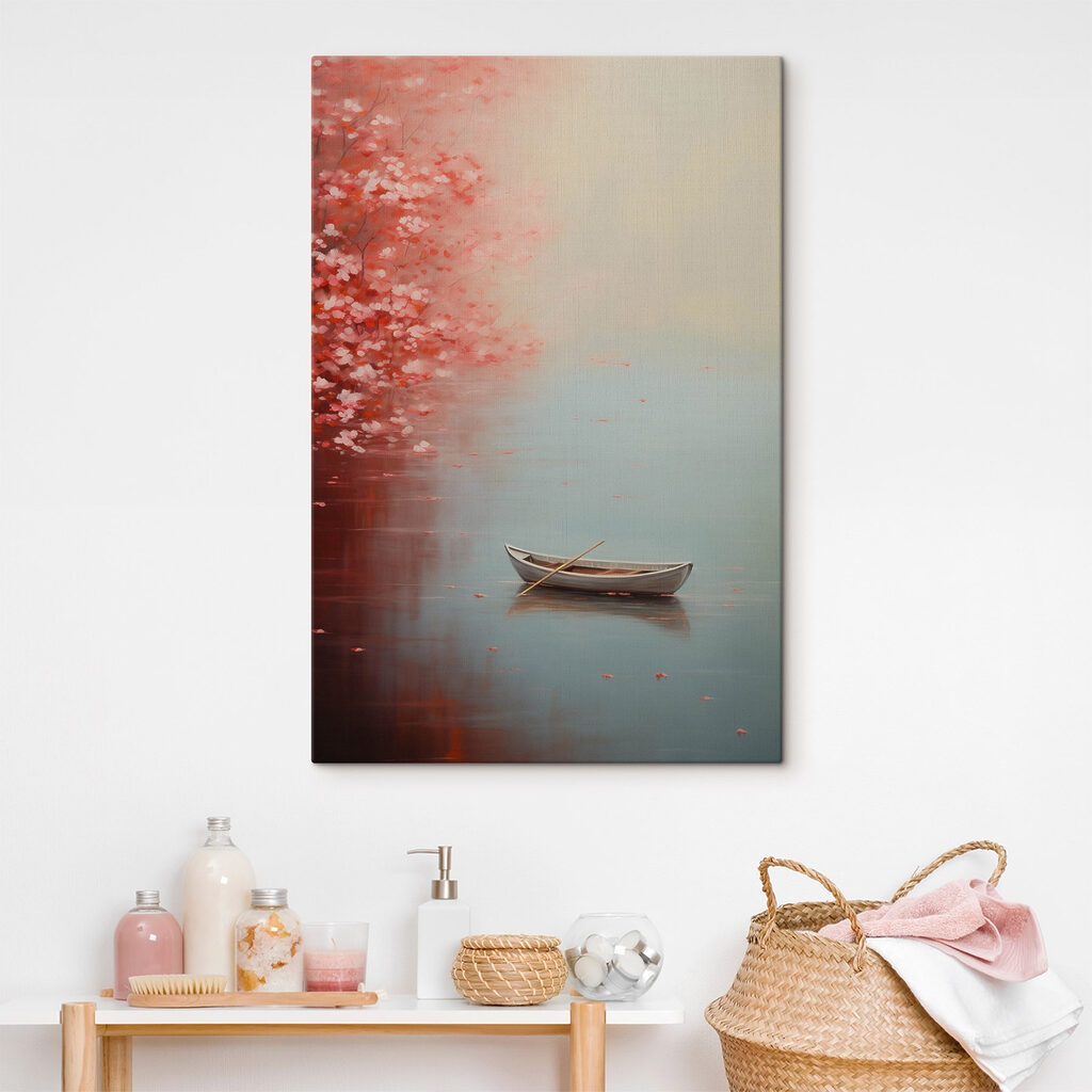 Painting of a boat in water