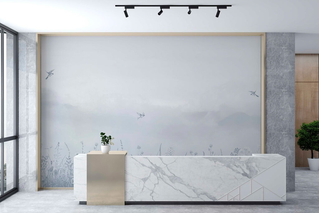 Bird flying over a field of flowers Bird flying over a field of flowers