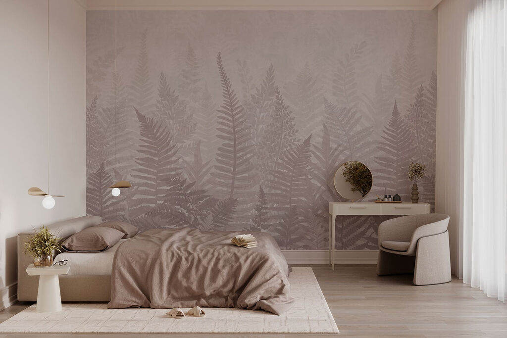 Fern leaves in a foggy environment Fern leaves in a foggy environment