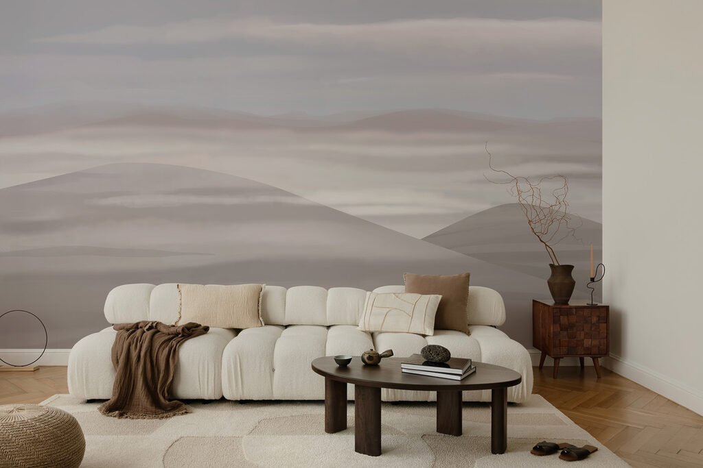 Landscape with hills and clouds