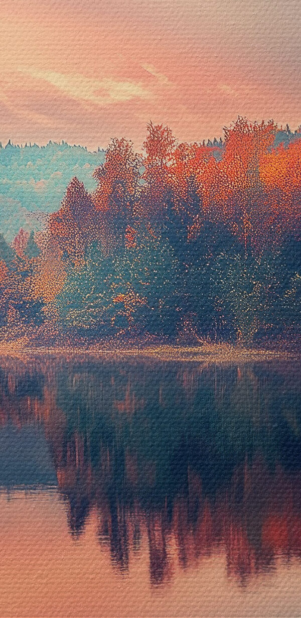 Lake with trees and clouds in the sky