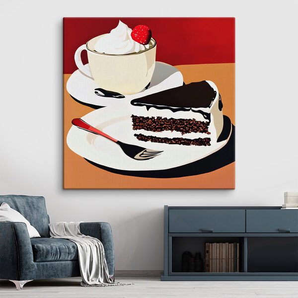 O felie de tort și o ceașcă de cafea O felie de tort și o ceașcă de cafea