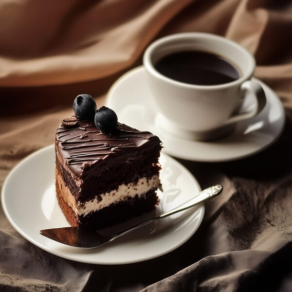 O felie de tort și o ceașcă de cafea O felie de tort și o ceașcă de cafea