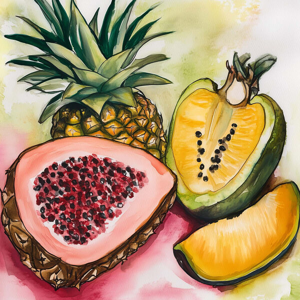 Pictura acuarelă de fructe Pictura acuarelă de fructe