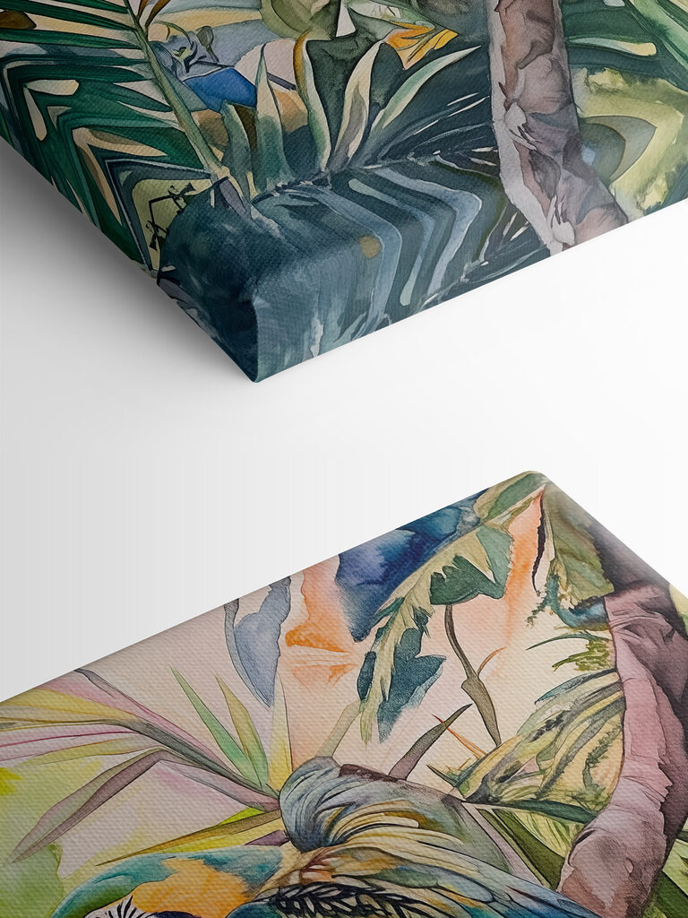 Colorful bird on a tree branch