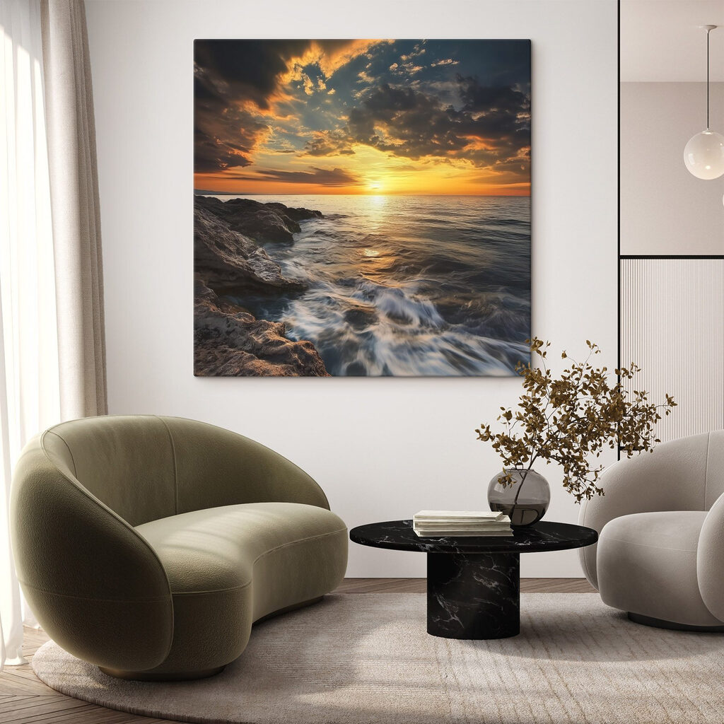 Sunset over a body of water Sunset over a body of water