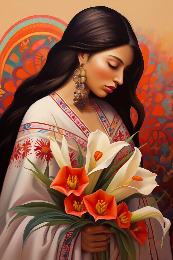 Woman holding flowers Woman holding flowers