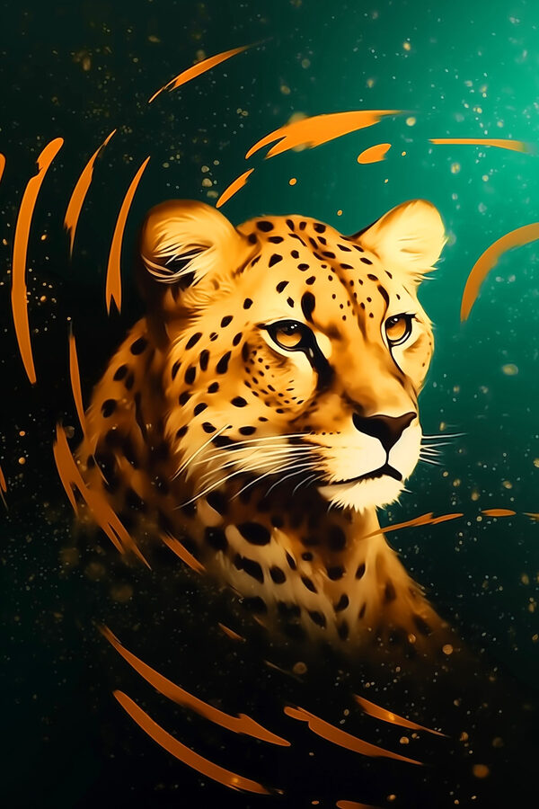 Cheetah cu pete portocalii Cheetah cu pete portocalii