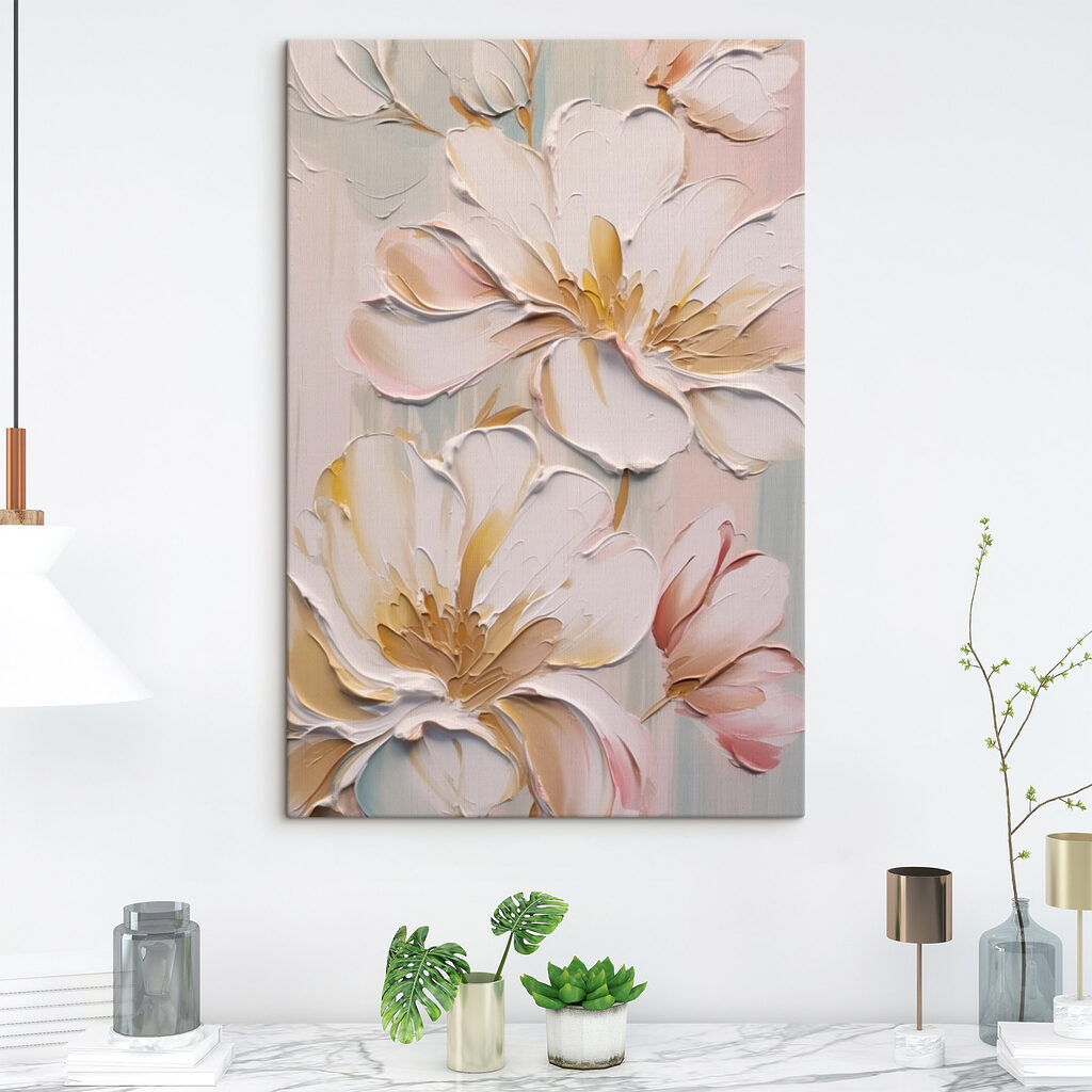 Painting of flowers on a wall