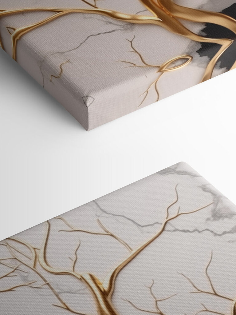 Elegant tree branches on marble backdrop Elegant tree branches on marble backdrop