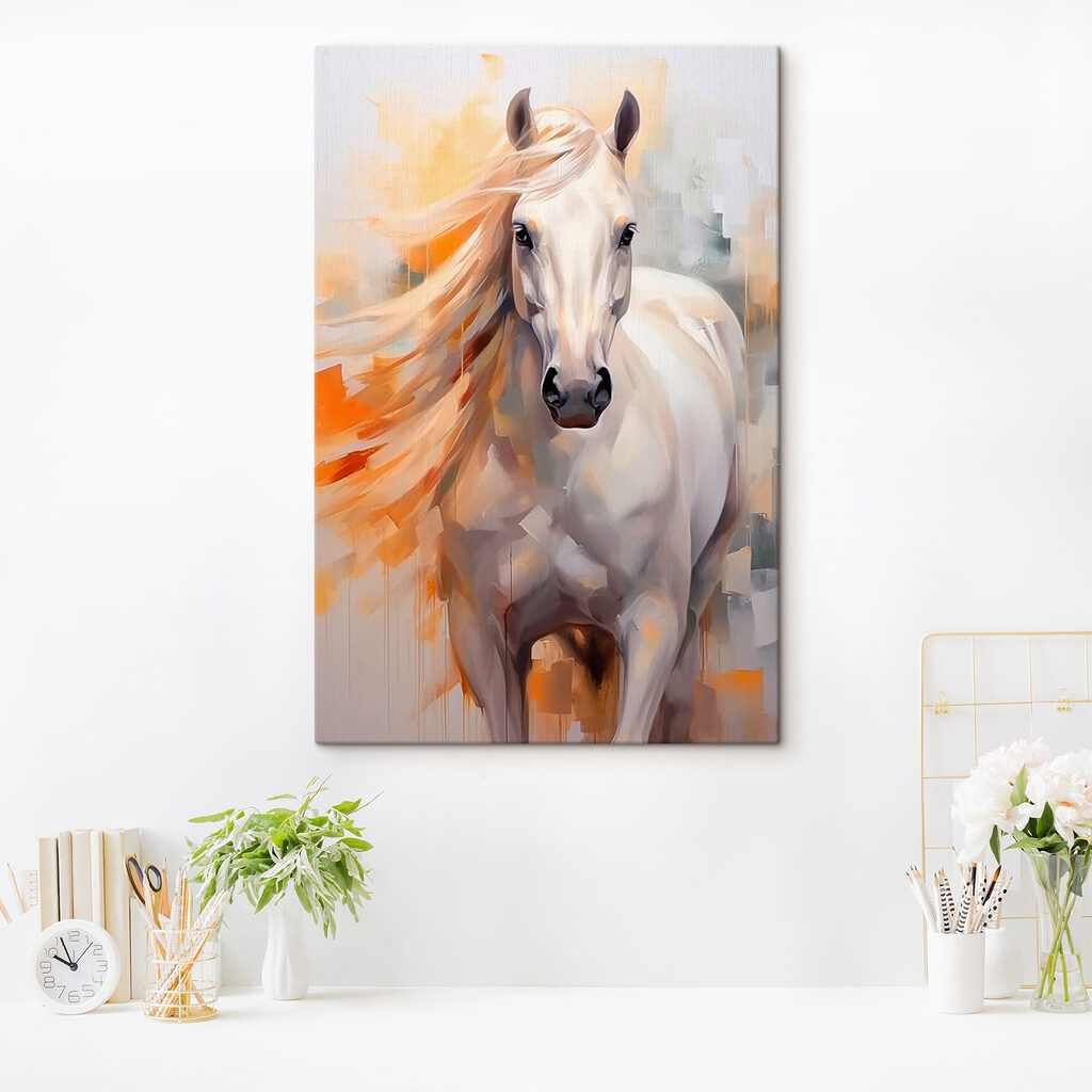 Painting of a white horse Painting of a white horse