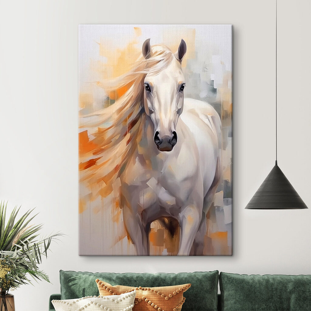 Painting of a white horse Painting of a white horse