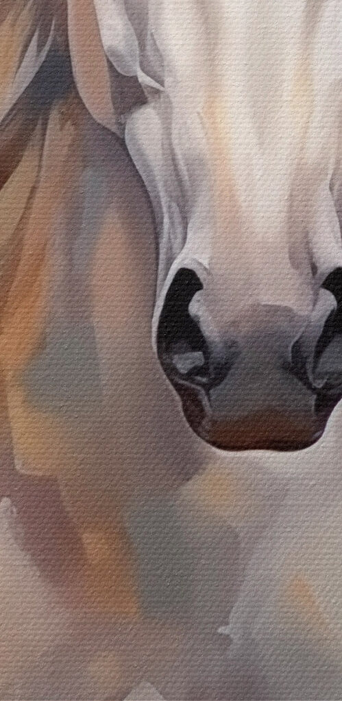 Painting of a white horse Painting of a white horse