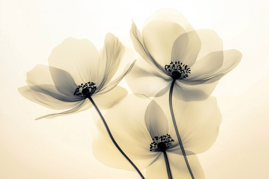 Group of flowers with black dots