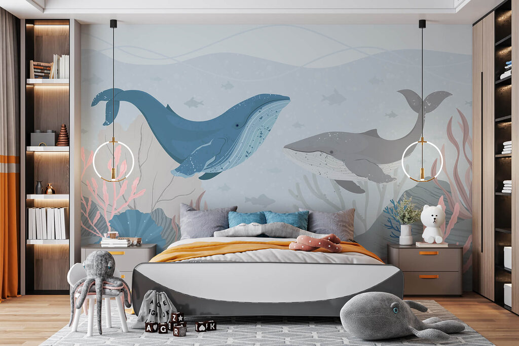 Whale and whale under water Whale and whale under water